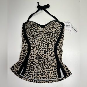 Robin Piccone Bustier Tankini Halter Swim Top Size Medium New